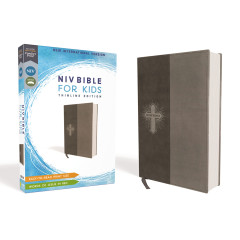 NIV, Bible for Kids, Leathersoft, Gray, Red Letter, Comfort Print: Thinline Edition