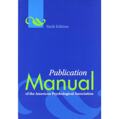 Publication Manual of the American Psychological Association